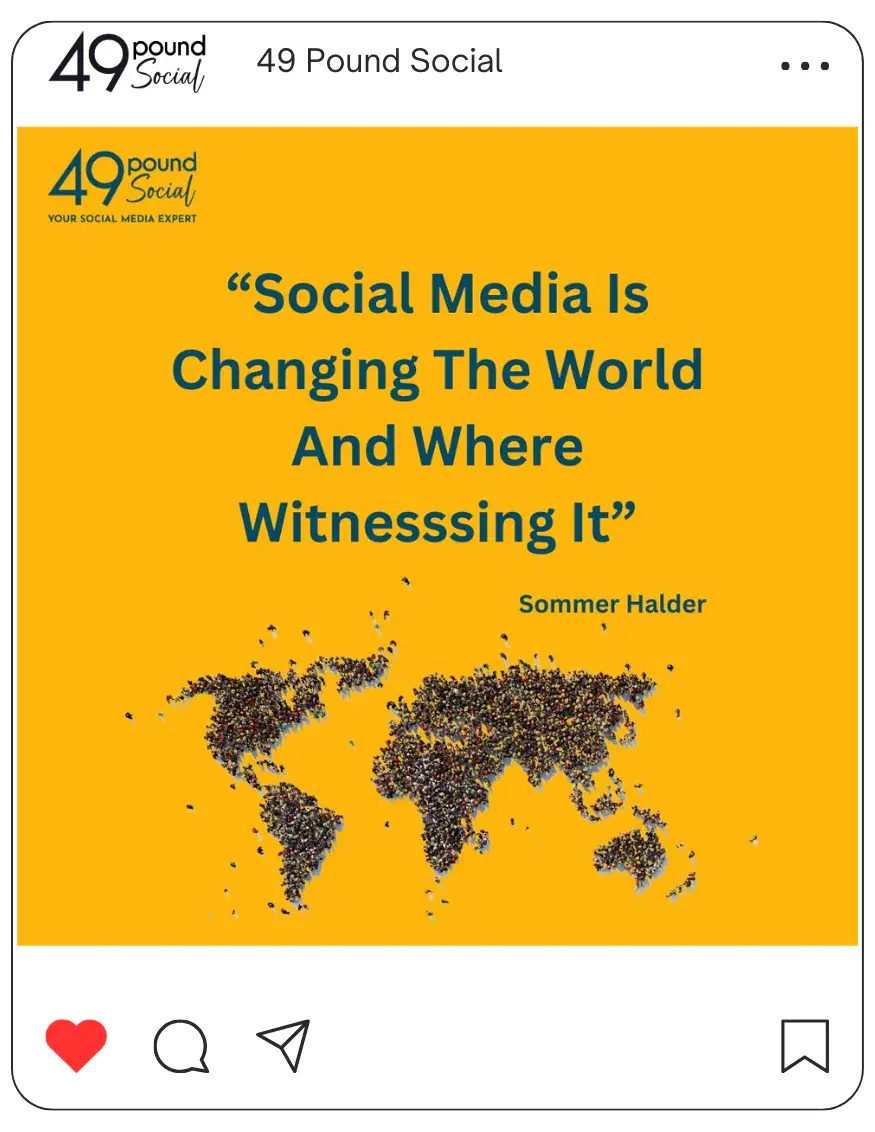 Social media revolutionizing the world, post 49 pound social